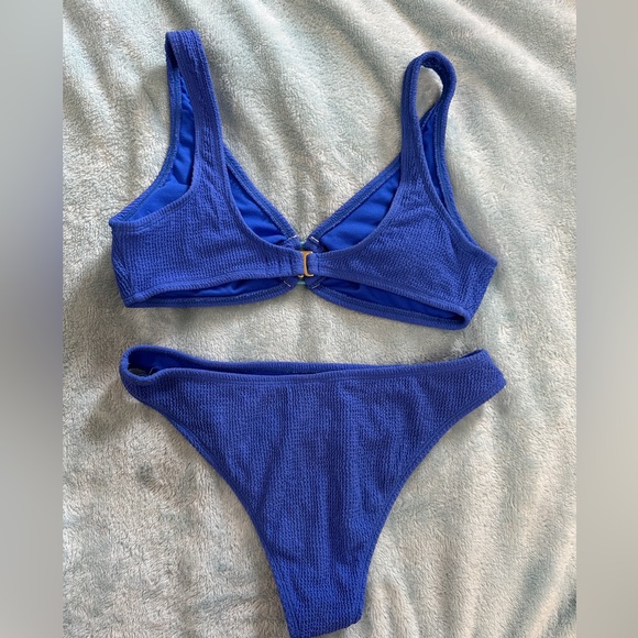 Royal blue scrunch cheeky bikini set - Picture 3 of 5